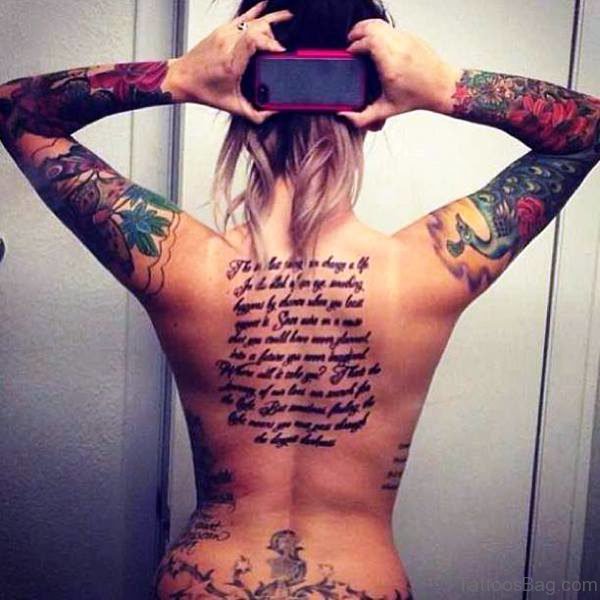 Lettering Tattoo On Back
