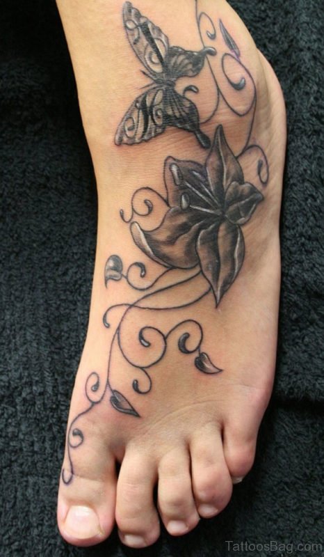 Lily Flower Tattoo On Ankle 1