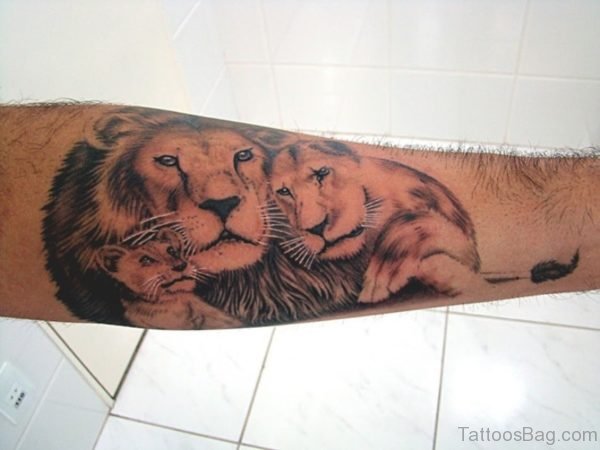 Lion Family Tattoo On Arm