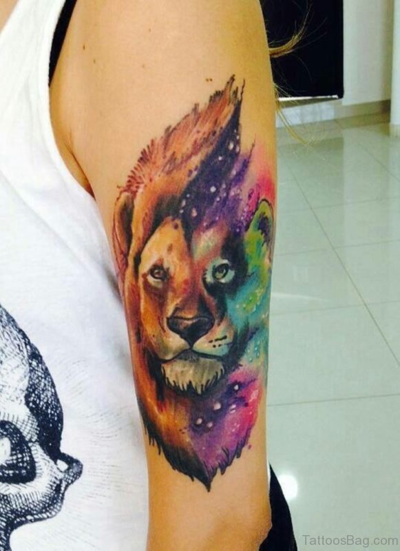 Lion Tattoo Design On Arm 