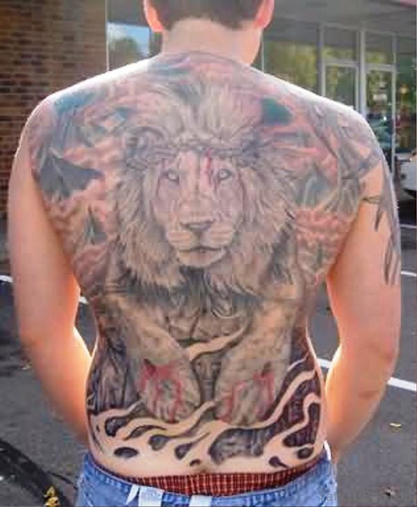 Lion Tattoo On Back
