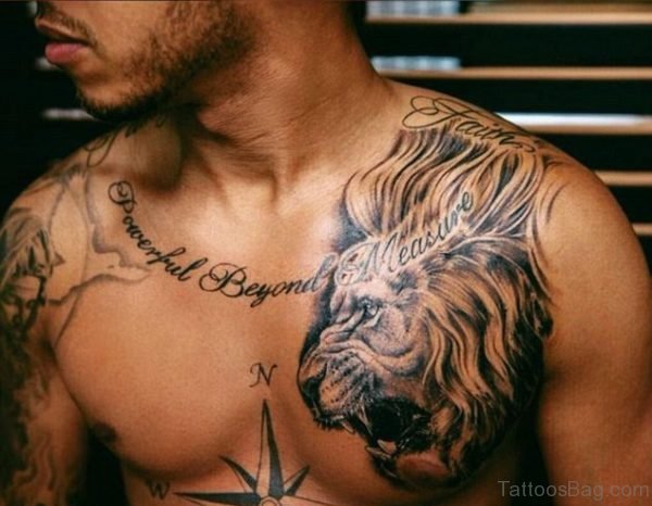 Lion Tattoo On Chest 