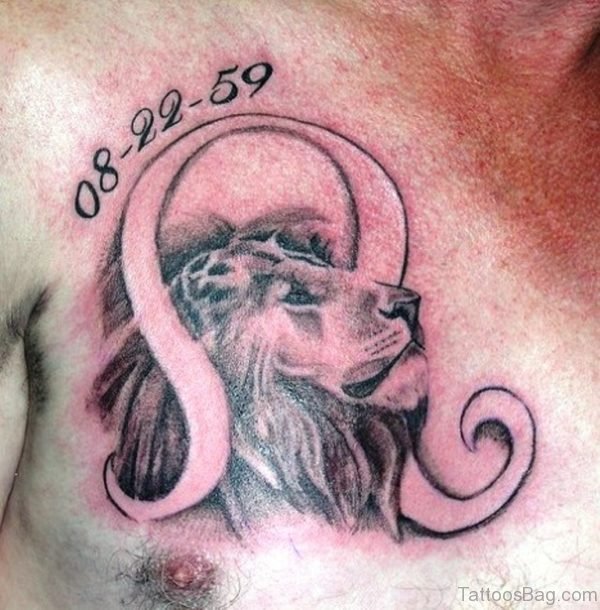 Lion and Zodiac Tattoo