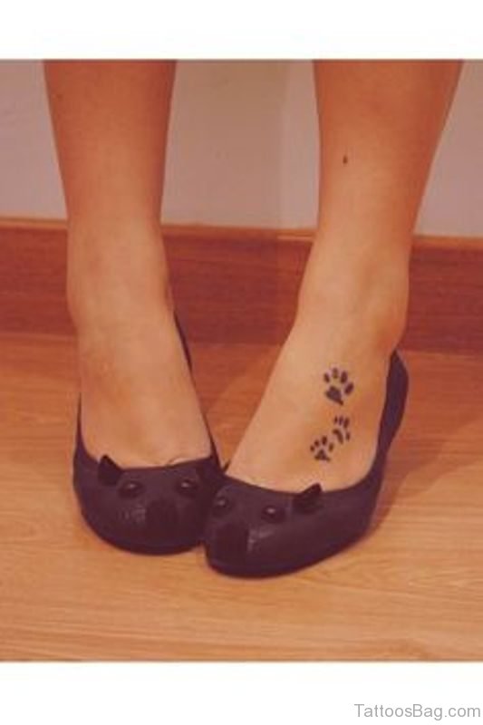 Little Paw Tattoo On Foot
