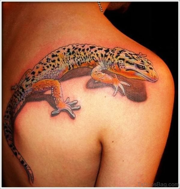 Lizard Tattoo On Back 