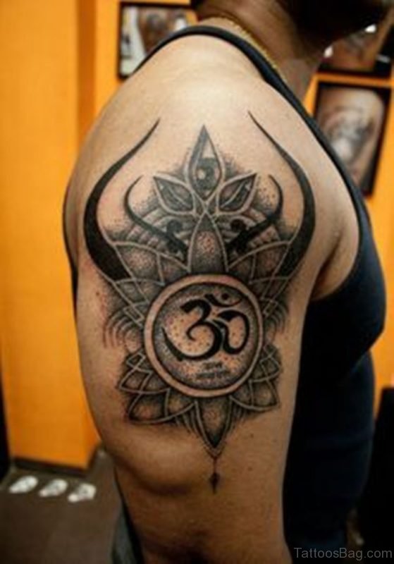 Lotus And Om Tattoo 