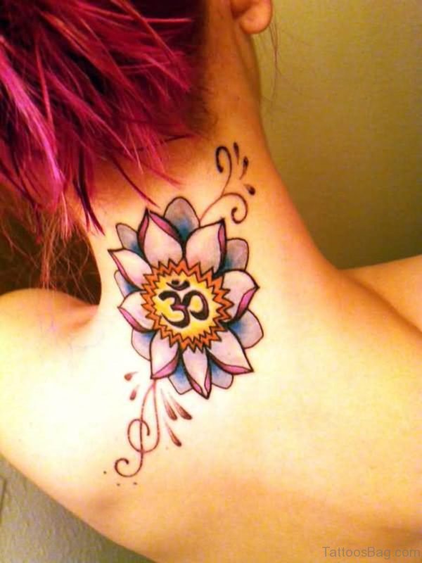 Lotus And Om Tattoo