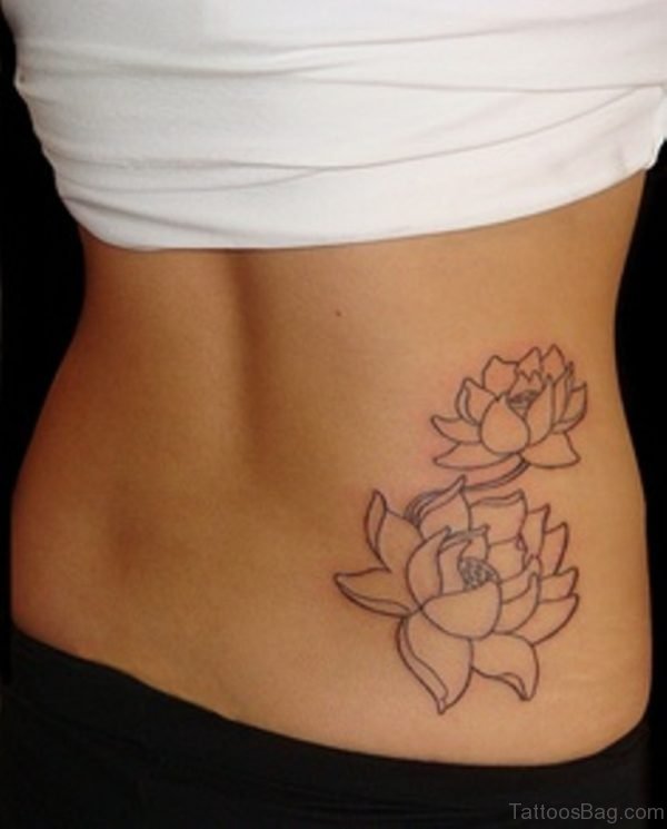 Lotus Flower Tattoo On Back Waist
