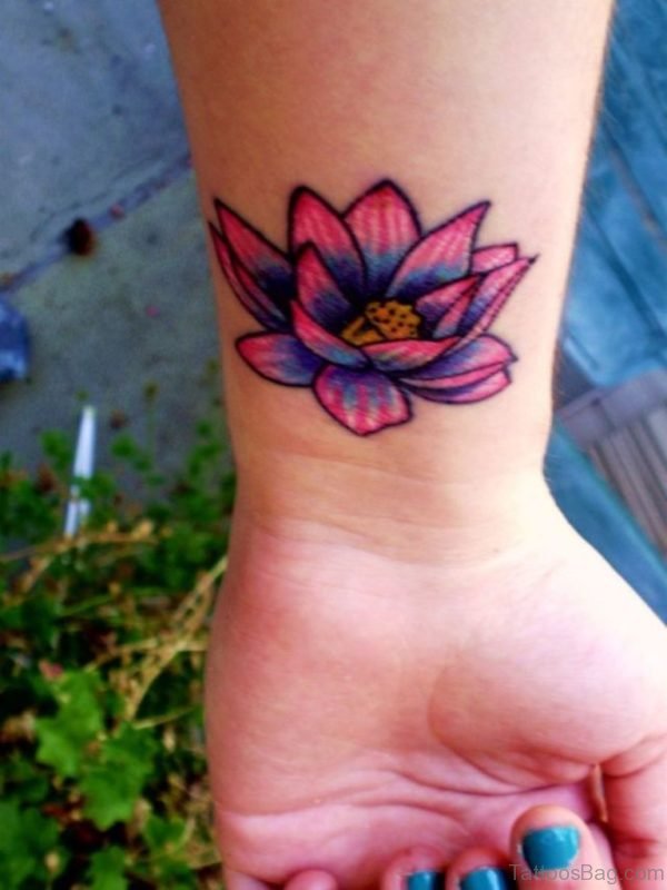 Lotus Flower Tattoo On Wrist 