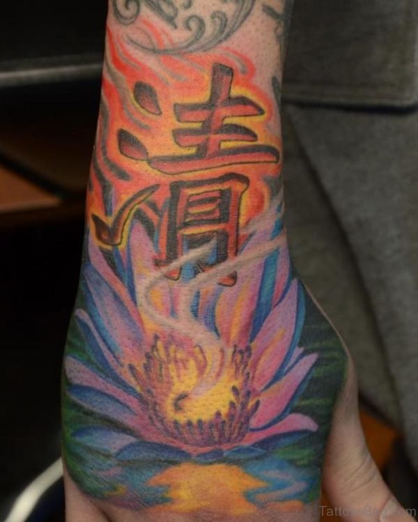 Lotus Flower Tattoo on Hand