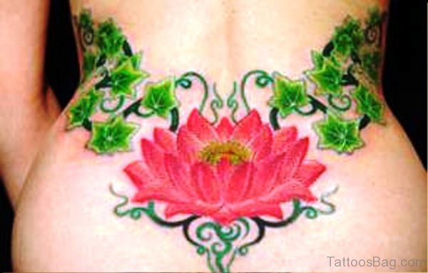 Lotus Vine Tattoo On Back