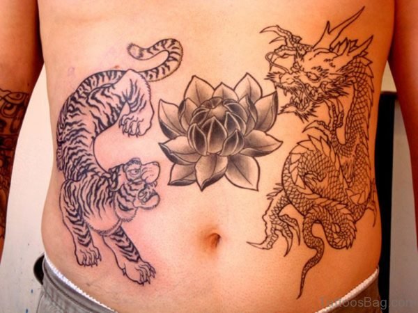 Lotus and Tiger Tattoo