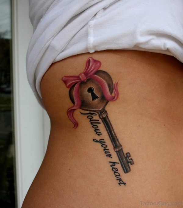Love Heart Key Tattoo
