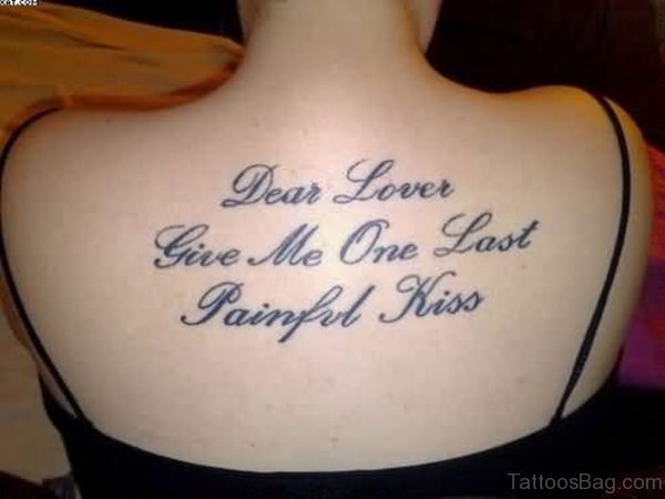 Love Quotes Upper Back Tattoo