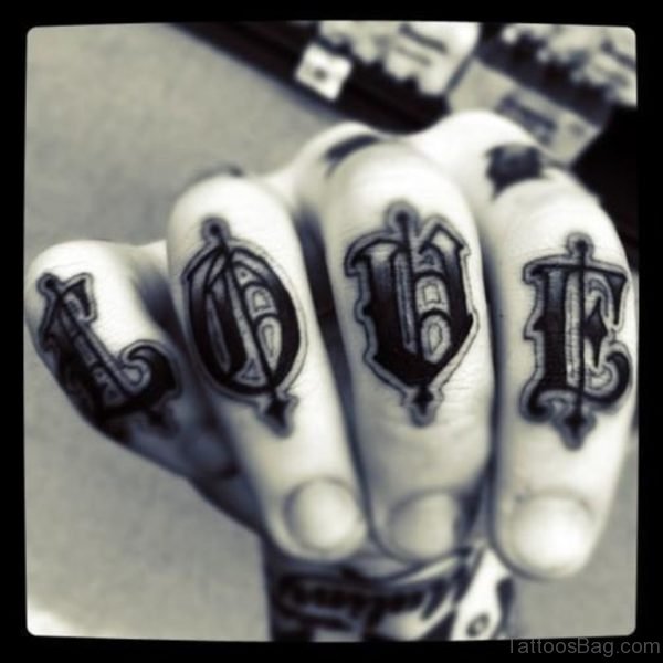 Love Tattoo On knuckle
