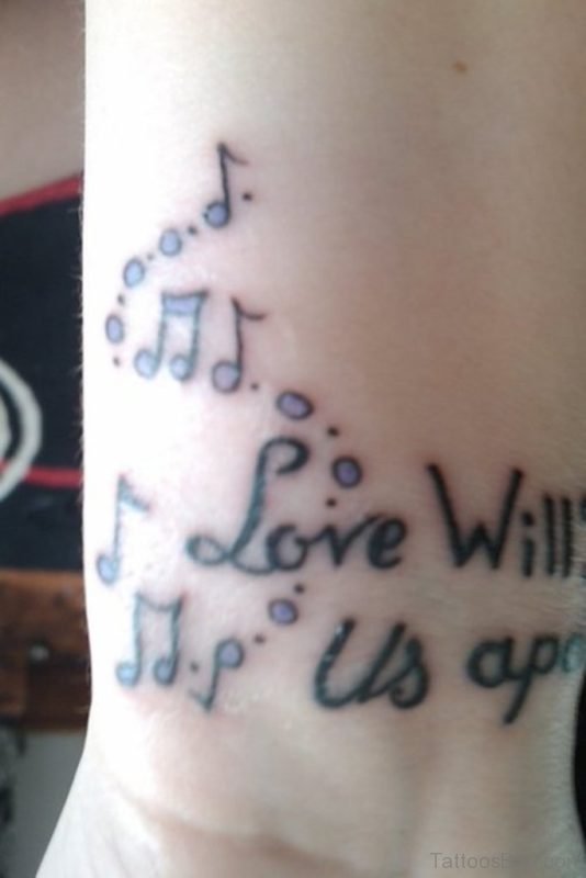 Love Word Tattoo On Wrist 