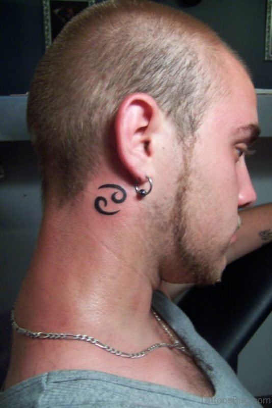 Lovely Cancer Neck Tattoo