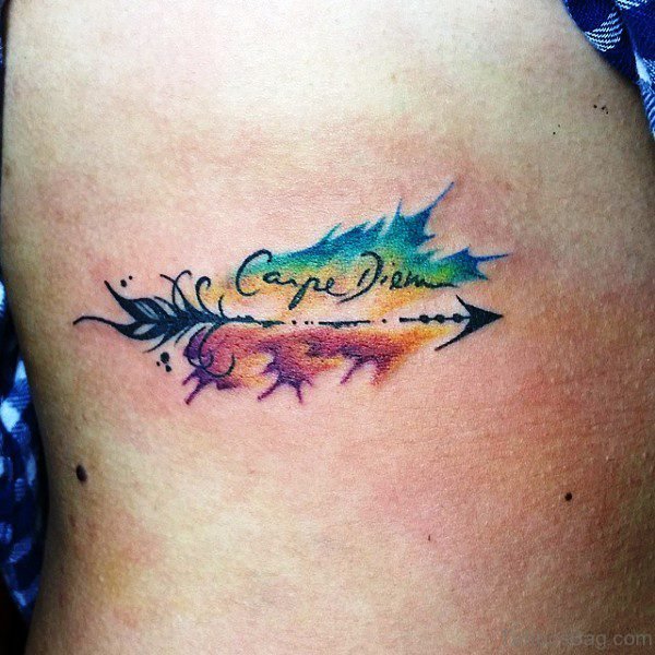 Lovely Carpe Diem Tattoo On Rib