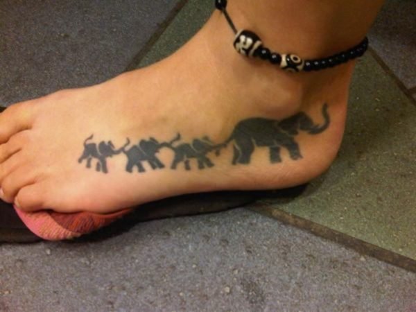 Lovely Elephant Family Tattoo