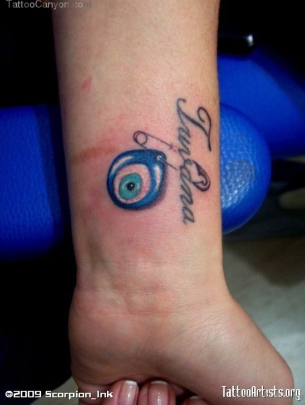 Lovely Eye Tattoo On Wrist