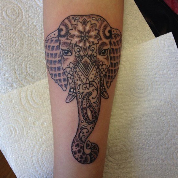 Lovely Forearm Elephant Tattoo