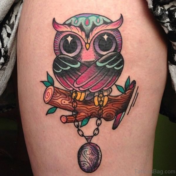 Lovely Owl Tattoo On Left Shoulder