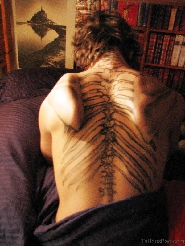 Lovely Skeleton Tattoo On Back