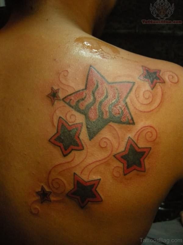 Lovely Star Shoulder Tattoo 