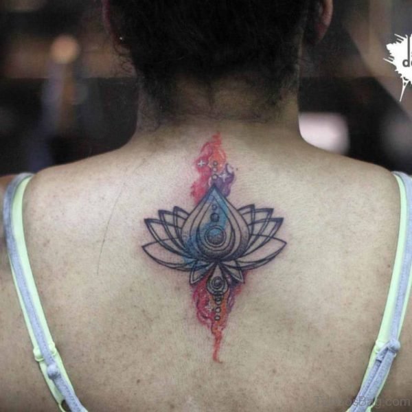Lower Nape Lotus Tattoo