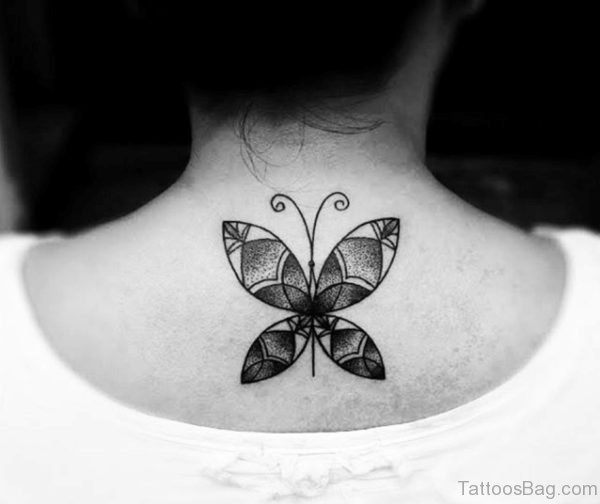 Lower Nape Tattoo Butterfly