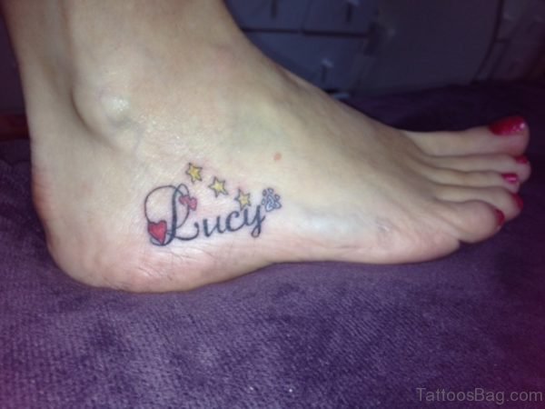 Lucky Paw Tattoo On Foot