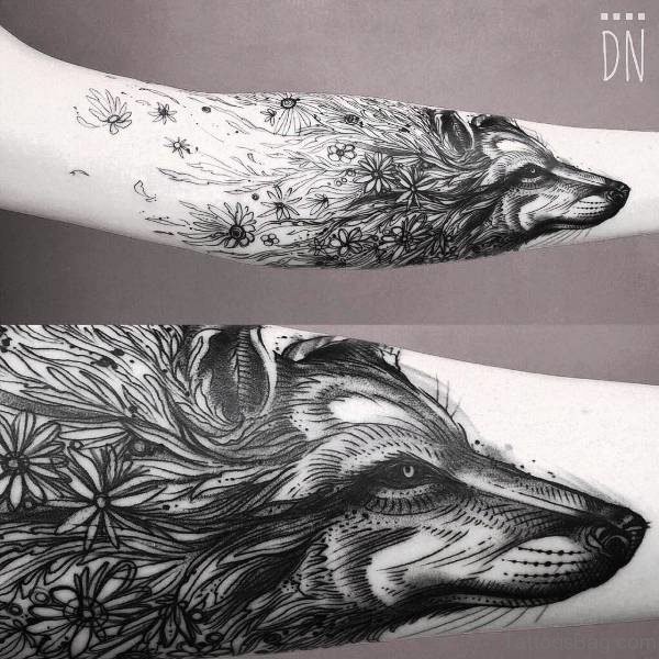 Magnificent Alpha Wolf Tattoo On Arm