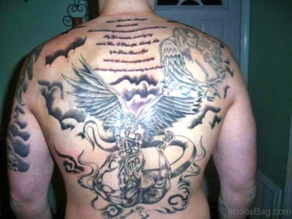 Magnificent Archangel Tattoo On Back