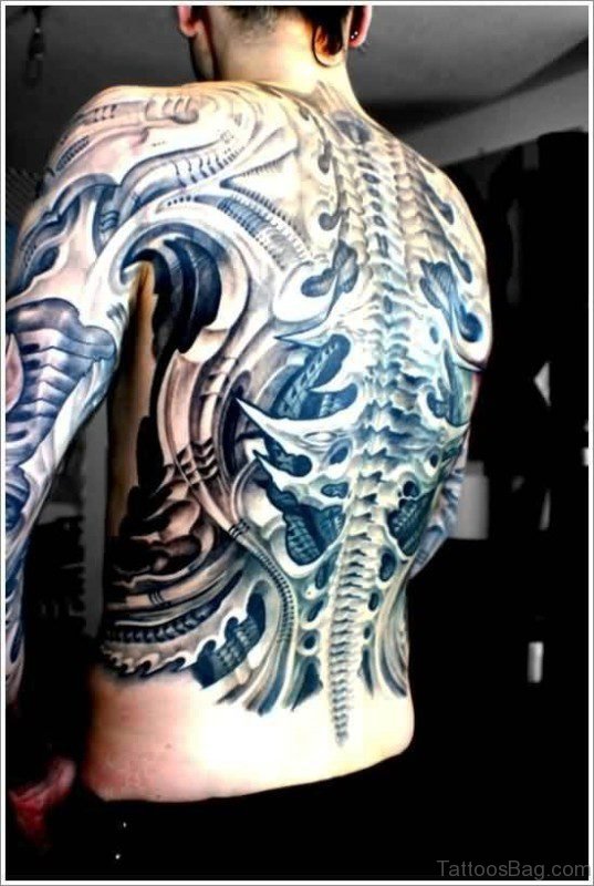 Magnificent Skeleton Tattoo On Back