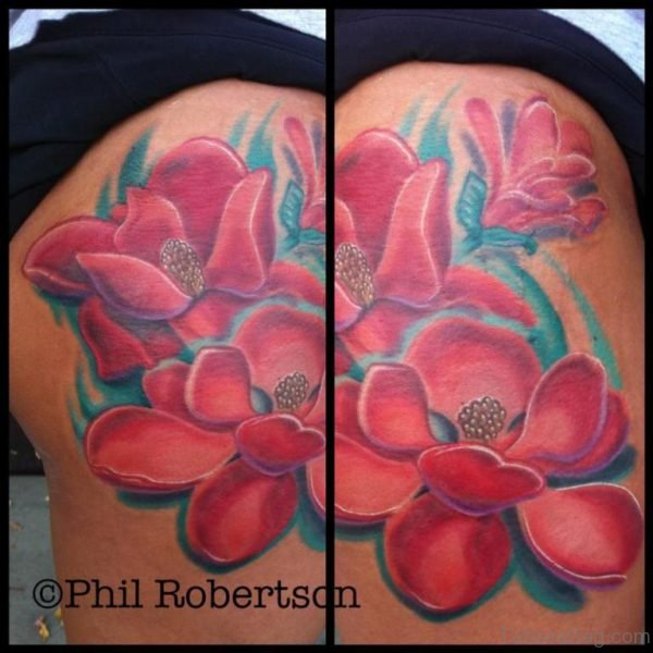 Magnolia Flower Tattoo On Shoulder 
