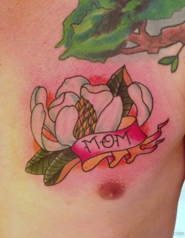 Magnolia Tattoo On Chest 