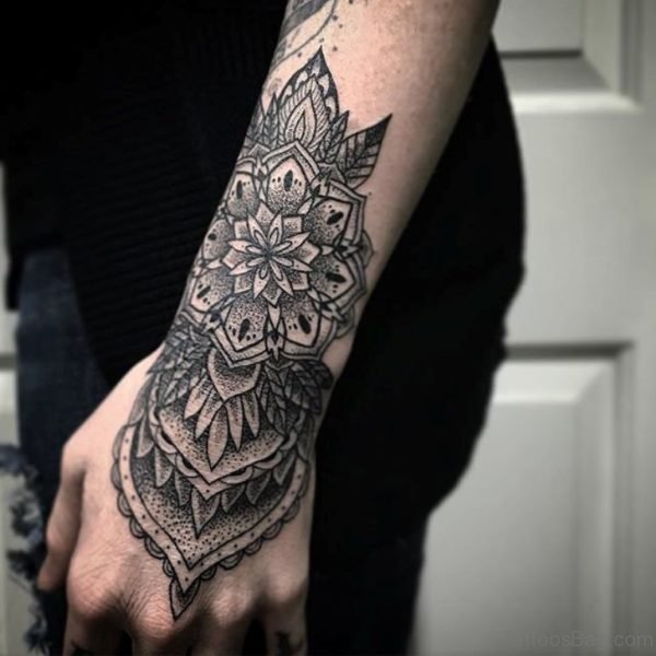 Mandala Flower Tattoo On Wrist 