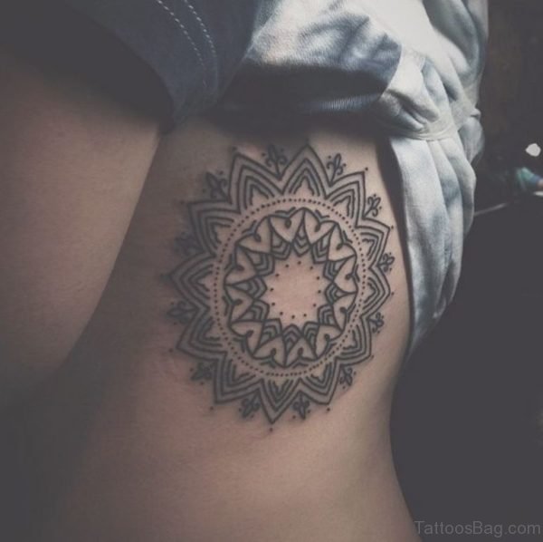 Mandala Tattoo Design On Rib 