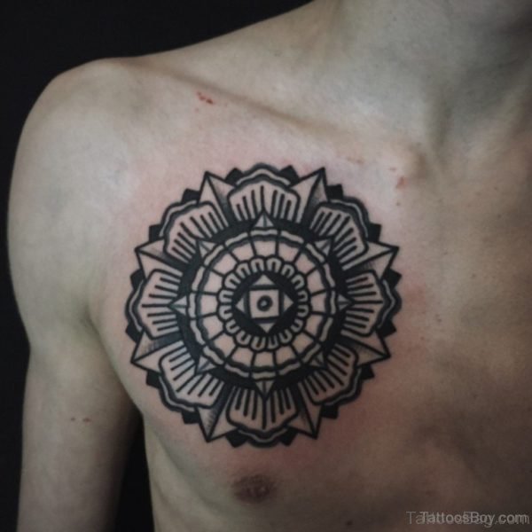 Mandala Tattoo On Chest 