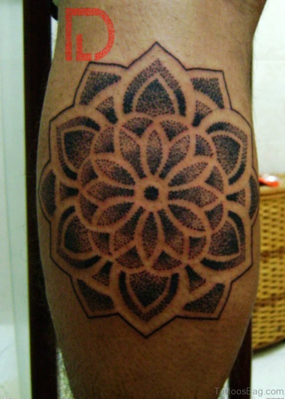 Mandala Tattoo On Leg 