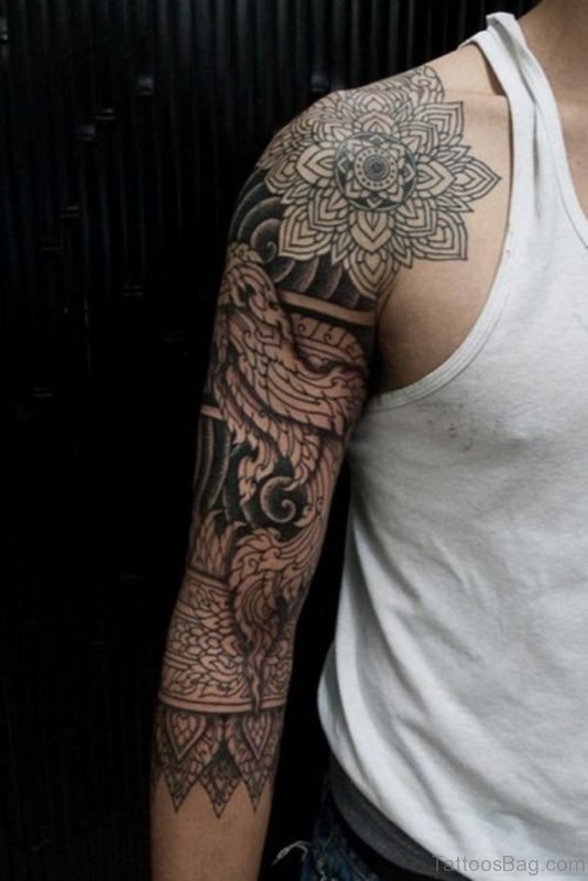 Mandala Tattoo On Shoulder 