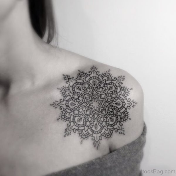 Mandala Tattoo On Shoulder 