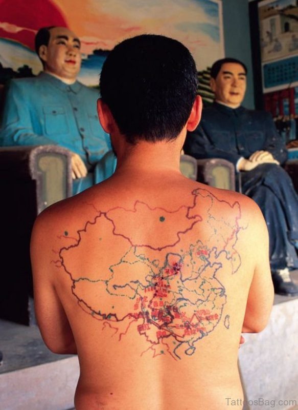 Map Tattoo On Back 