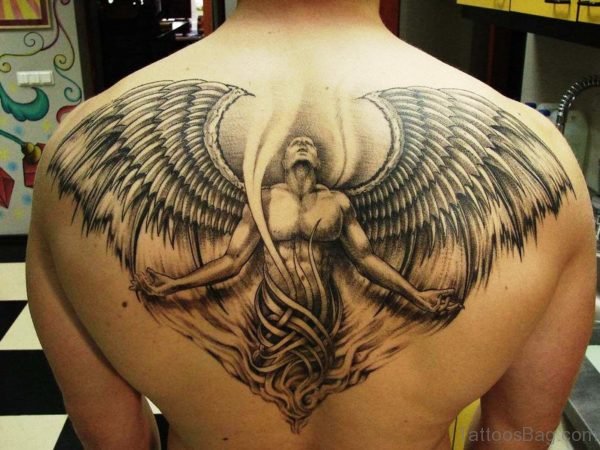 Marvelous Angel Tattoo On Back