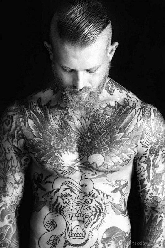 Marvelous Black Tattoo On Chest