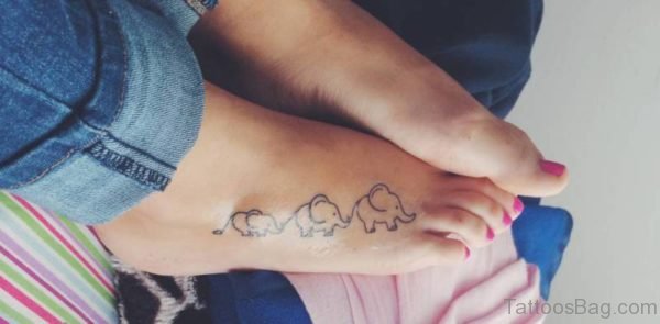 Marvelous Elephant Tattoo On Foot