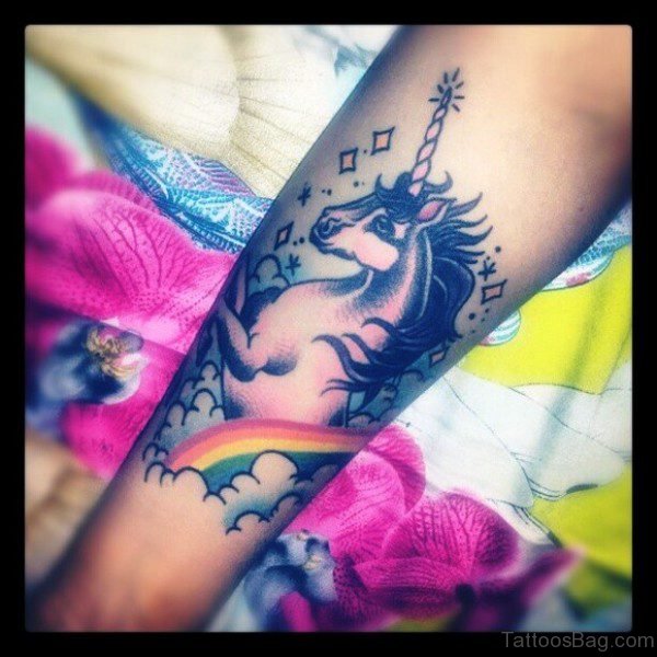Marvelous Unicorn Tattoo On Arm