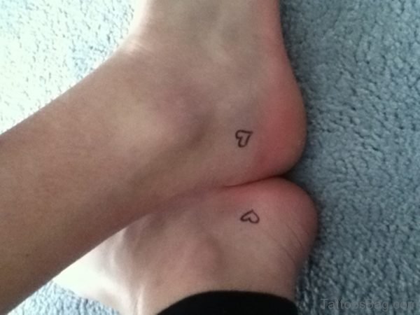 Matching Herat Tattoo On Ankle