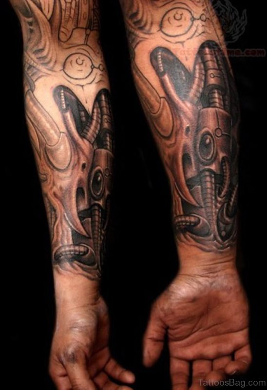 Mechanical Arm Tattoo Design 