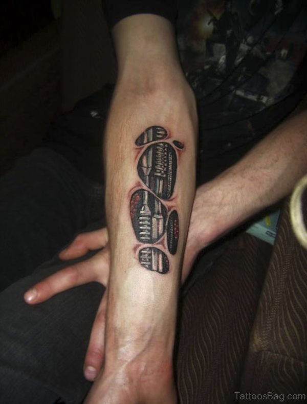 Mechanical Tattoo on Arm 